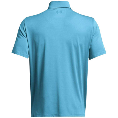 Light Blue - Back - Under Armour Mens Striped Collared Golf Polo Shirt