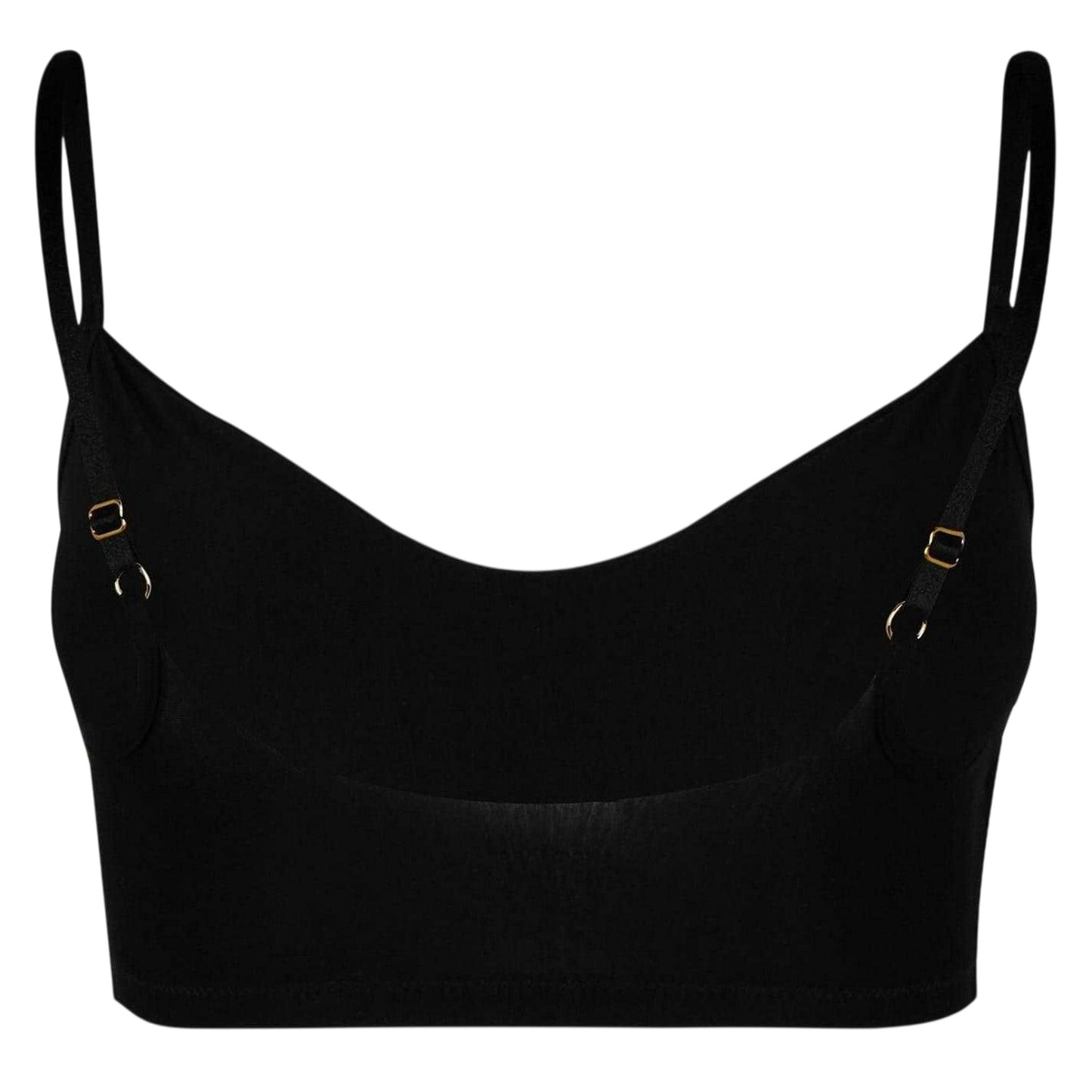 Black - Back - Command Womens-Ladies Butter V Neck Bralette