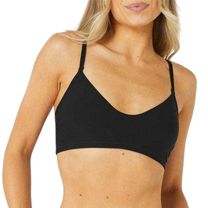Black - Side - Command Womens-Ladies Butter V Neck Bralette