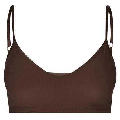 Cinnamon - Front - Command Womens-Ladies Butter V Neck Bralette