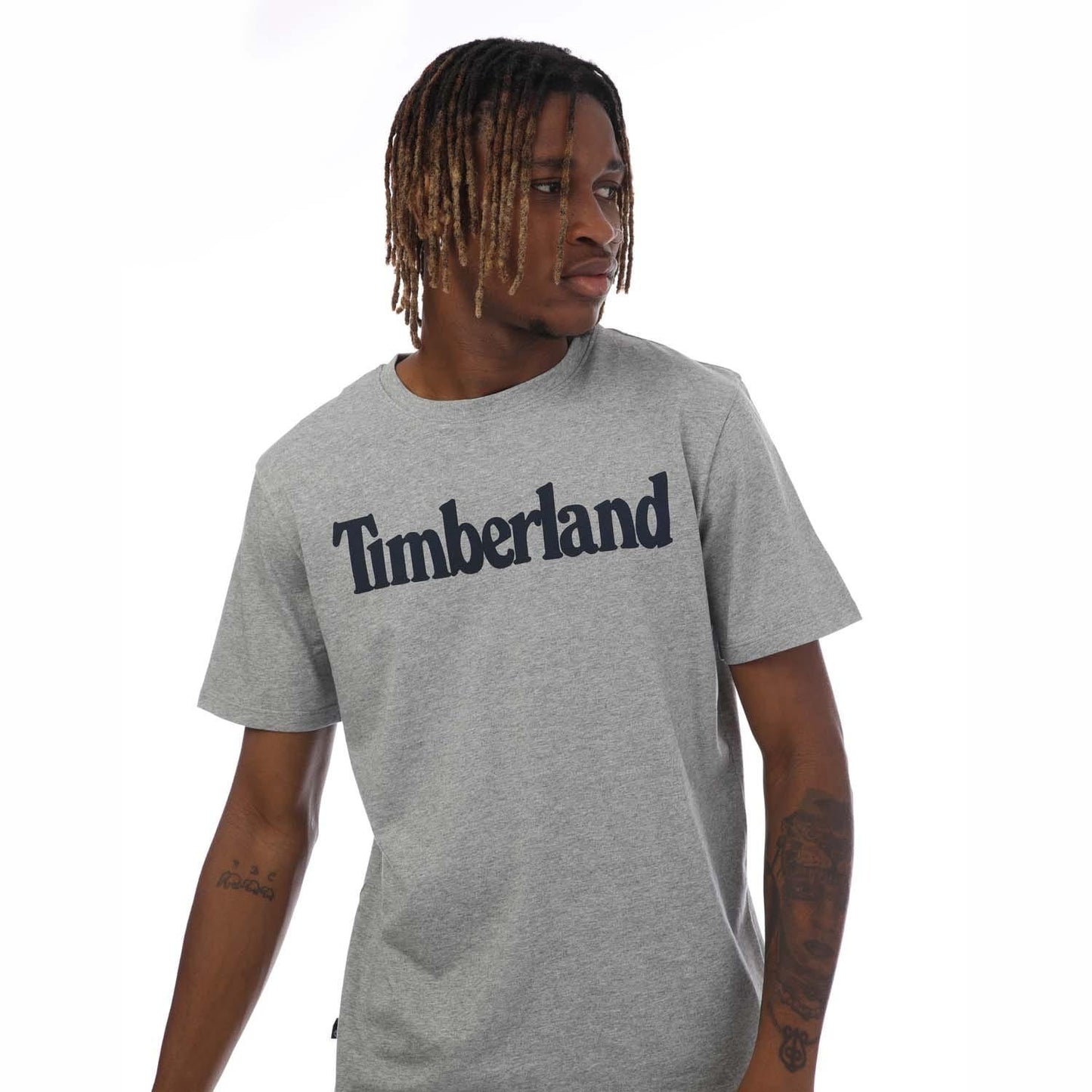 Grey Heather - Side - Timberland Mens Northwood Wordmark T-Shirt