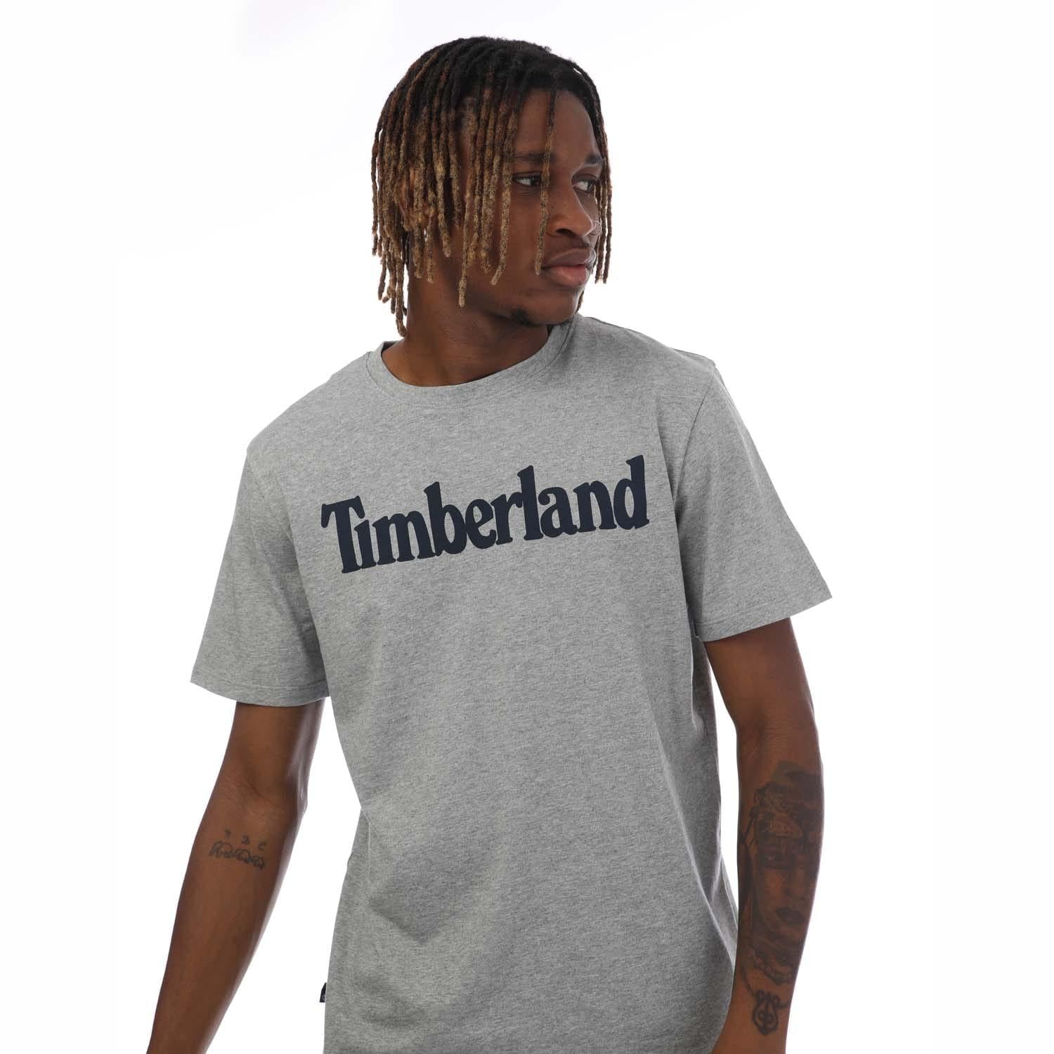 Grey Heather - Side - Timberland Mens Northwood Wordmark T-Shirt