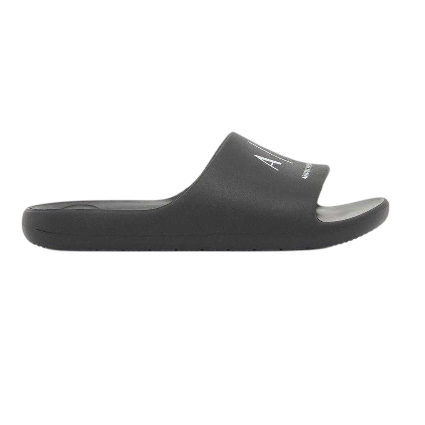 Black - Front - Armani Exchange Mens Logo Flat Sliders