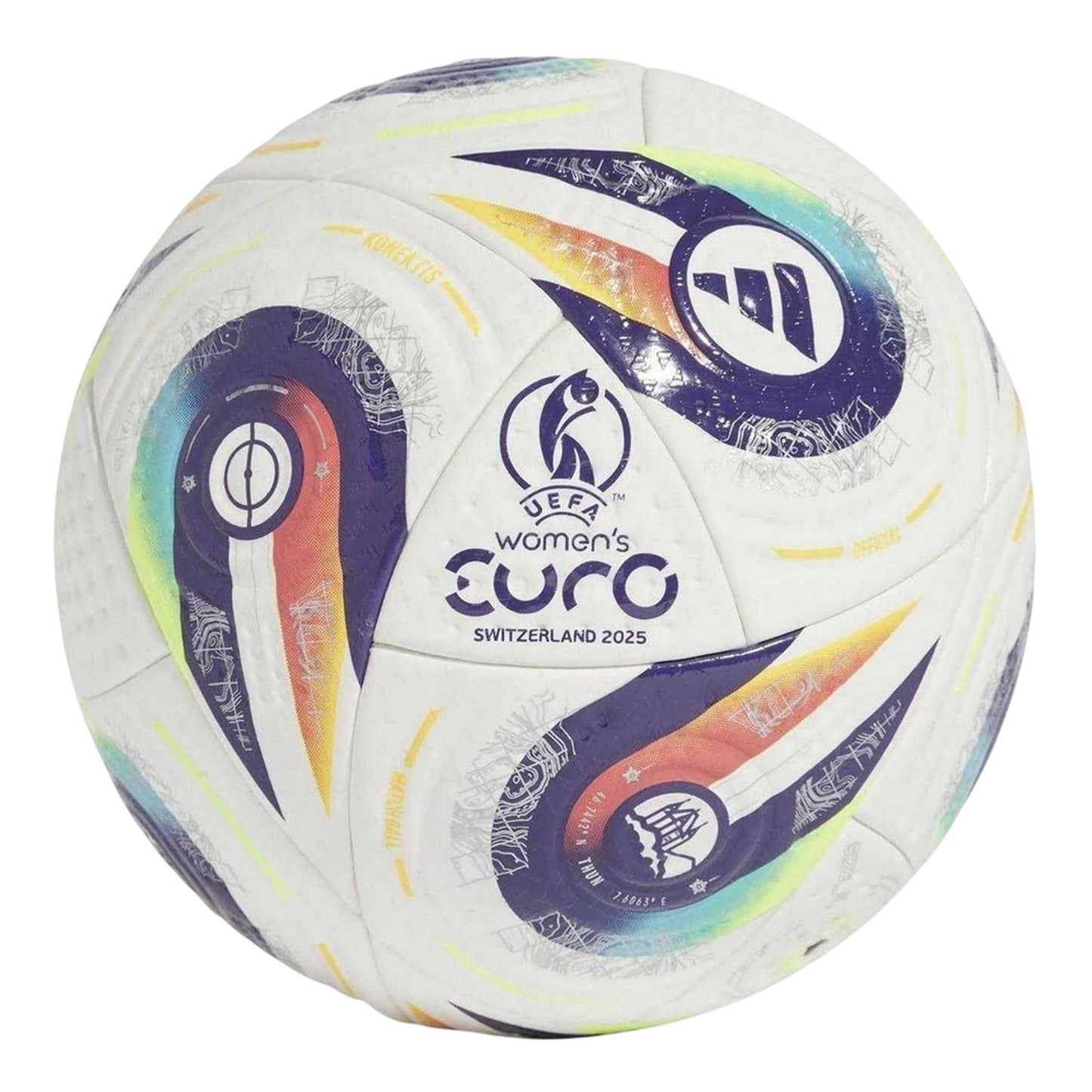 White-Purple - Back - Adidas Euro 2025 Pro Geometric Match Football