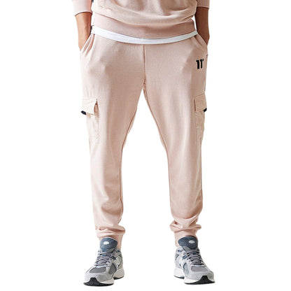 Pink - Front - 11 Degrees Mens Regular Jogging Bottoms