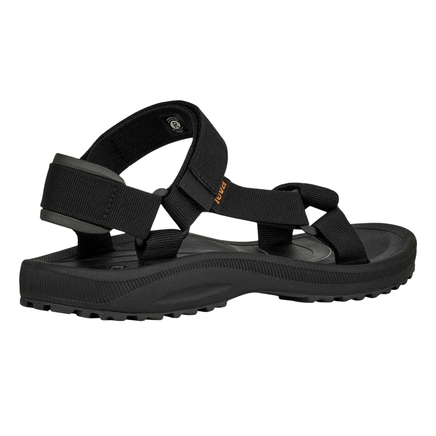 Black - Back - Teva Mens Winsted Adjustable Strap Sandals