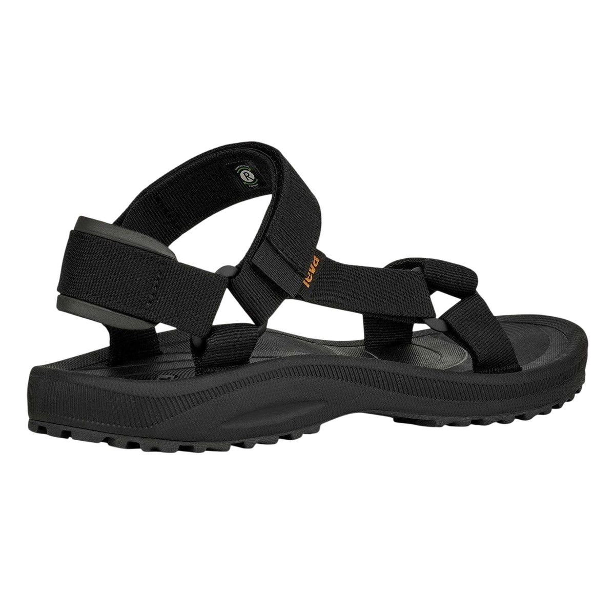 Black - Back - Teva Mens Winsted Adjustable Strap Sandals