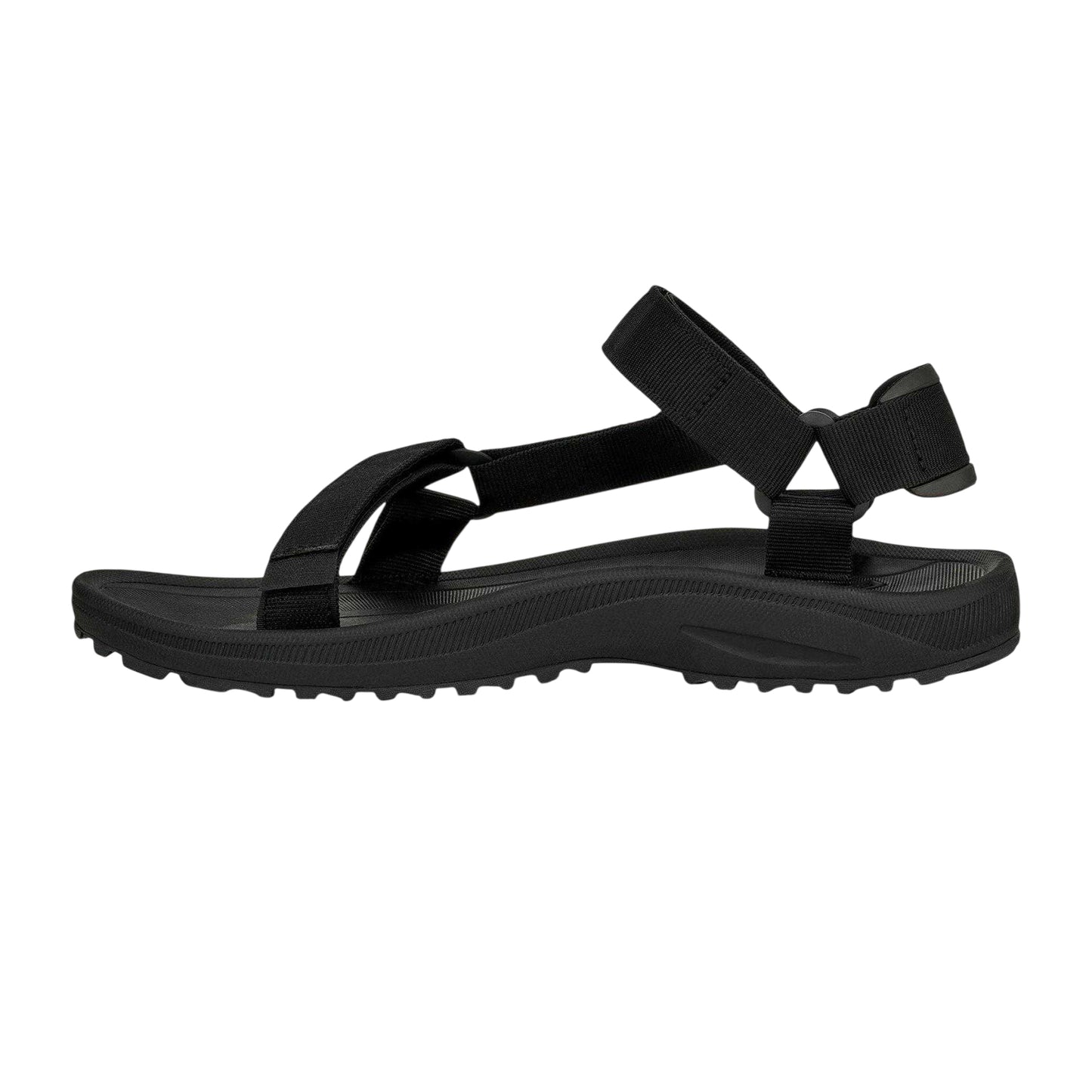 Black - Side - Teva Mens Winsted Adjustable Strap Sandals