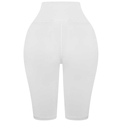 White - Back - Honeyz Womens-Ladies Slim Cycling Shorts