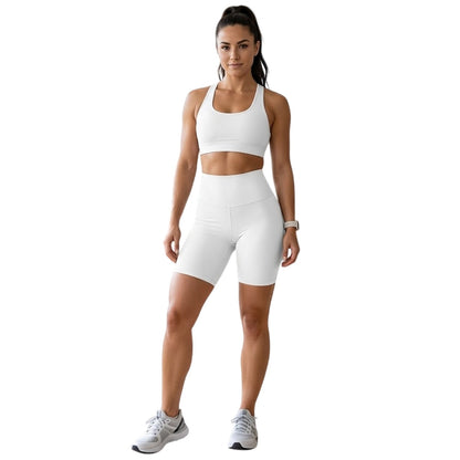 White - Side - Honeyz Womens-Ladies Slim Cycling Shorts