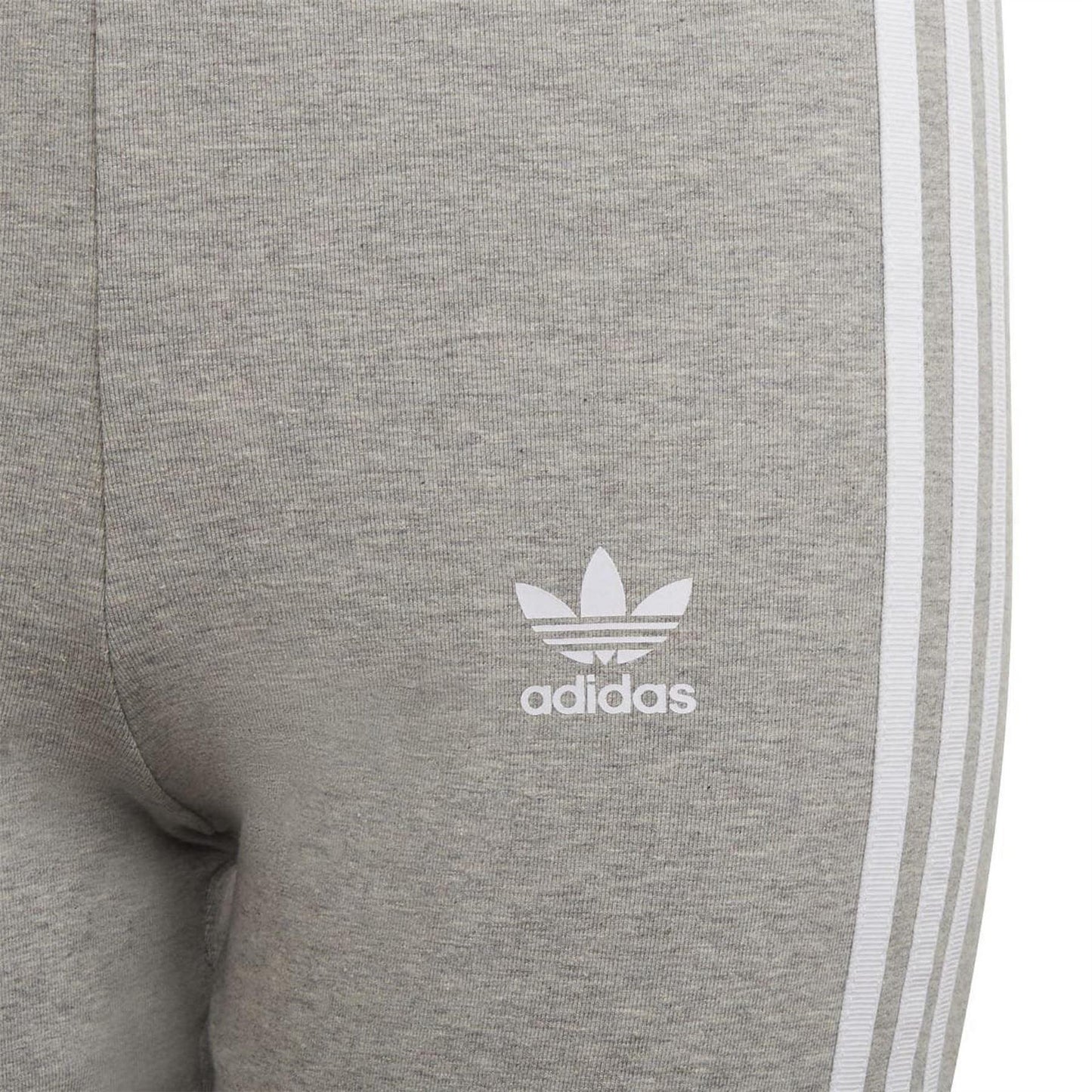 Grey-White Marl - Side - Adidas Childrens-Kids Adicolor Trefoil Tight Cycling Shorts
