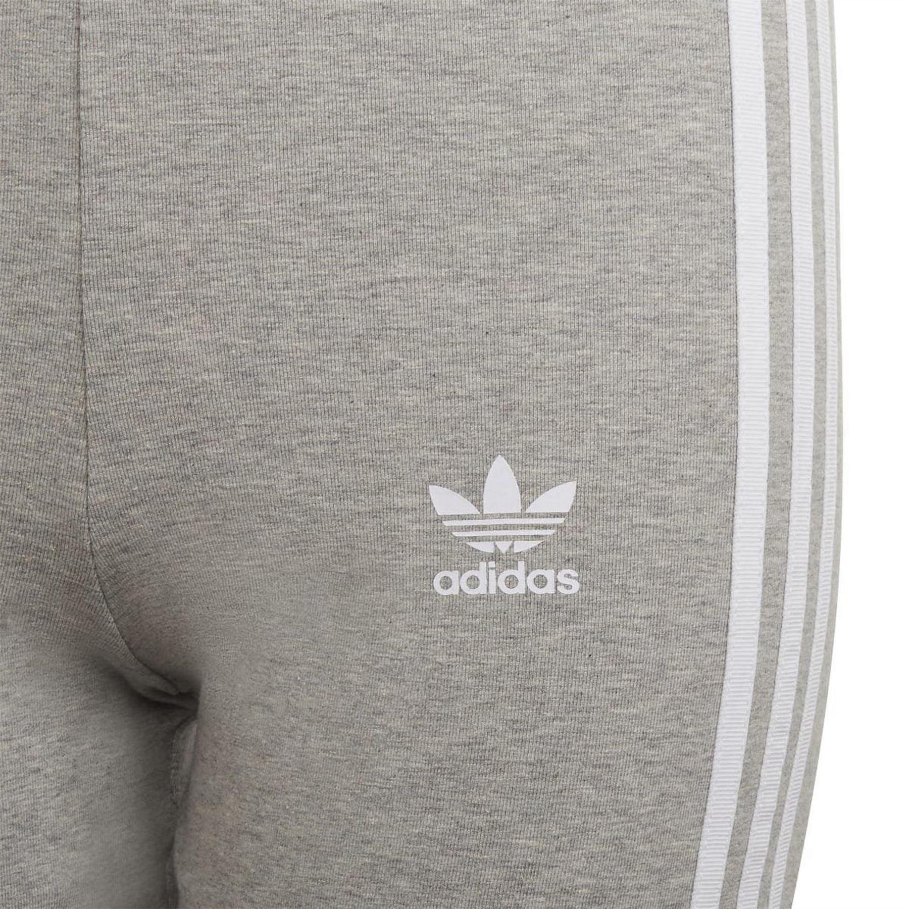Grey-White Marl - Side - Adidas Childrens-Kids Adicolor Trefoil Tight Cycling Shorts