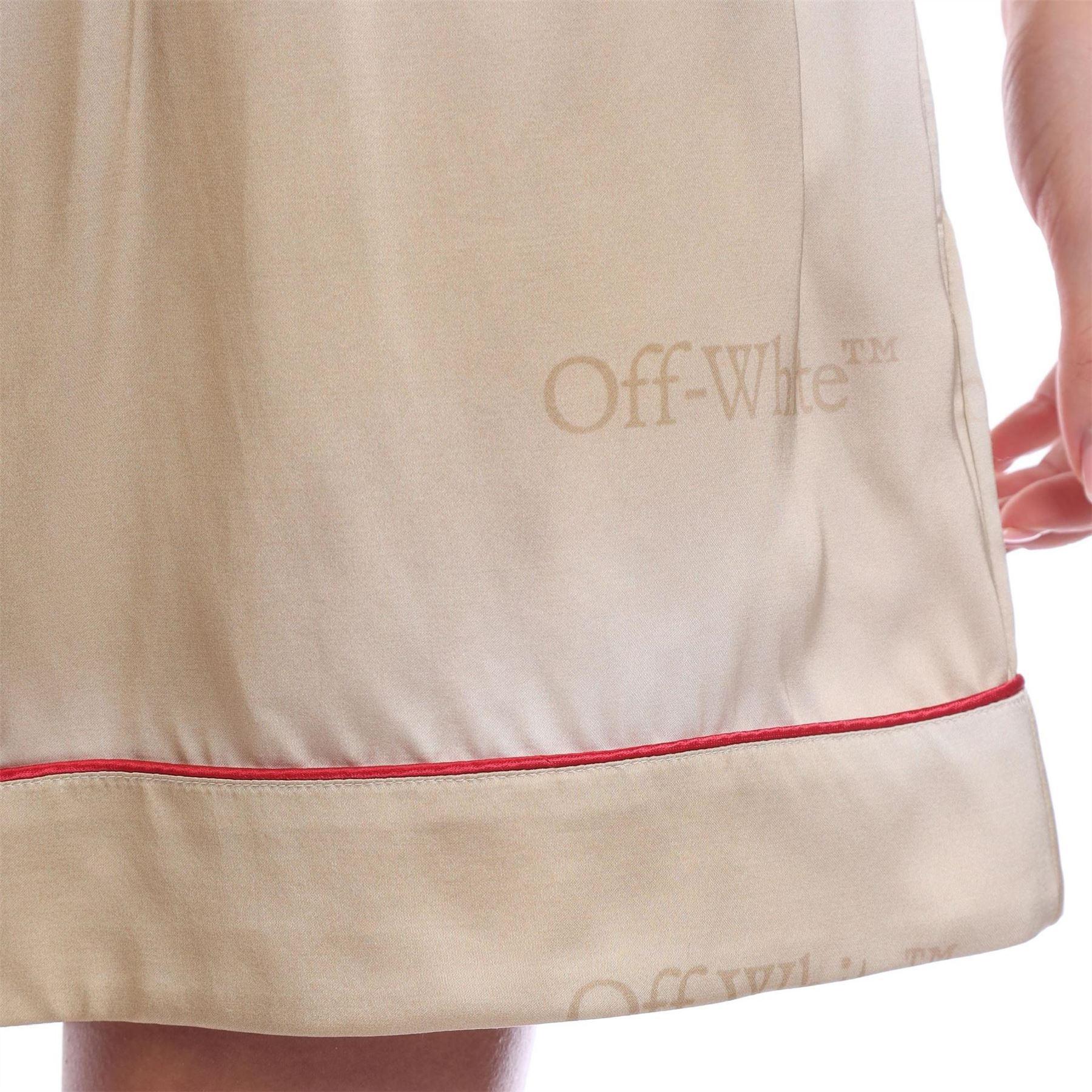 Beige - Lifestyle - Off-White Womens-Ladies Viscose Debossed Pyjama Shorts