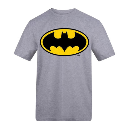 Grey - Front - Batman Unisex Adult Batman Logo T-Shirt