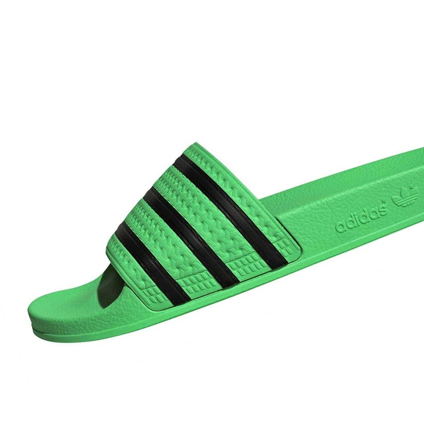 Green - Side - Adidas Unisex Adult Adilette 3 Stripes Flat Sandals
