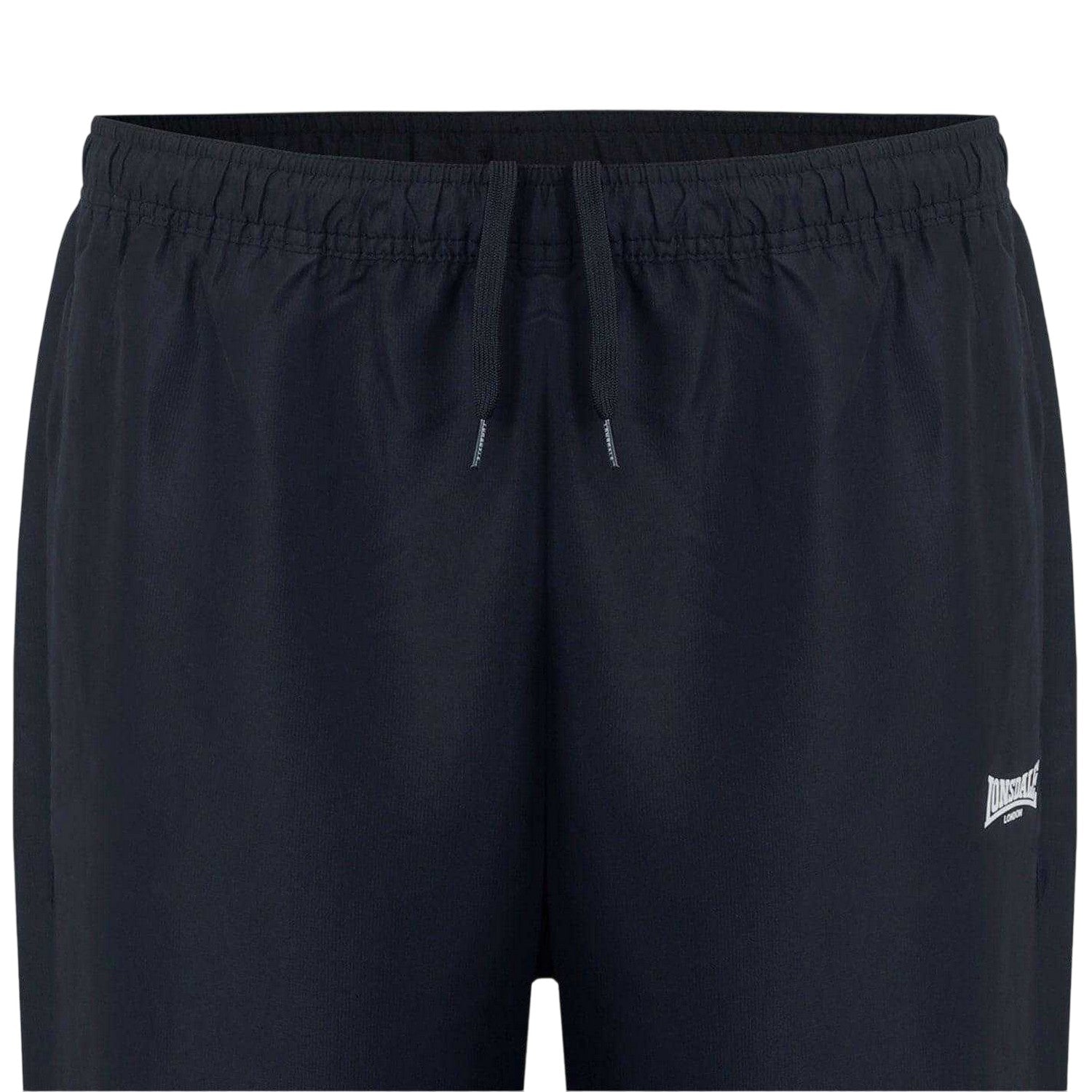 Black - Side - Lonsdale Mens Essential Woven Jogging Bottoms