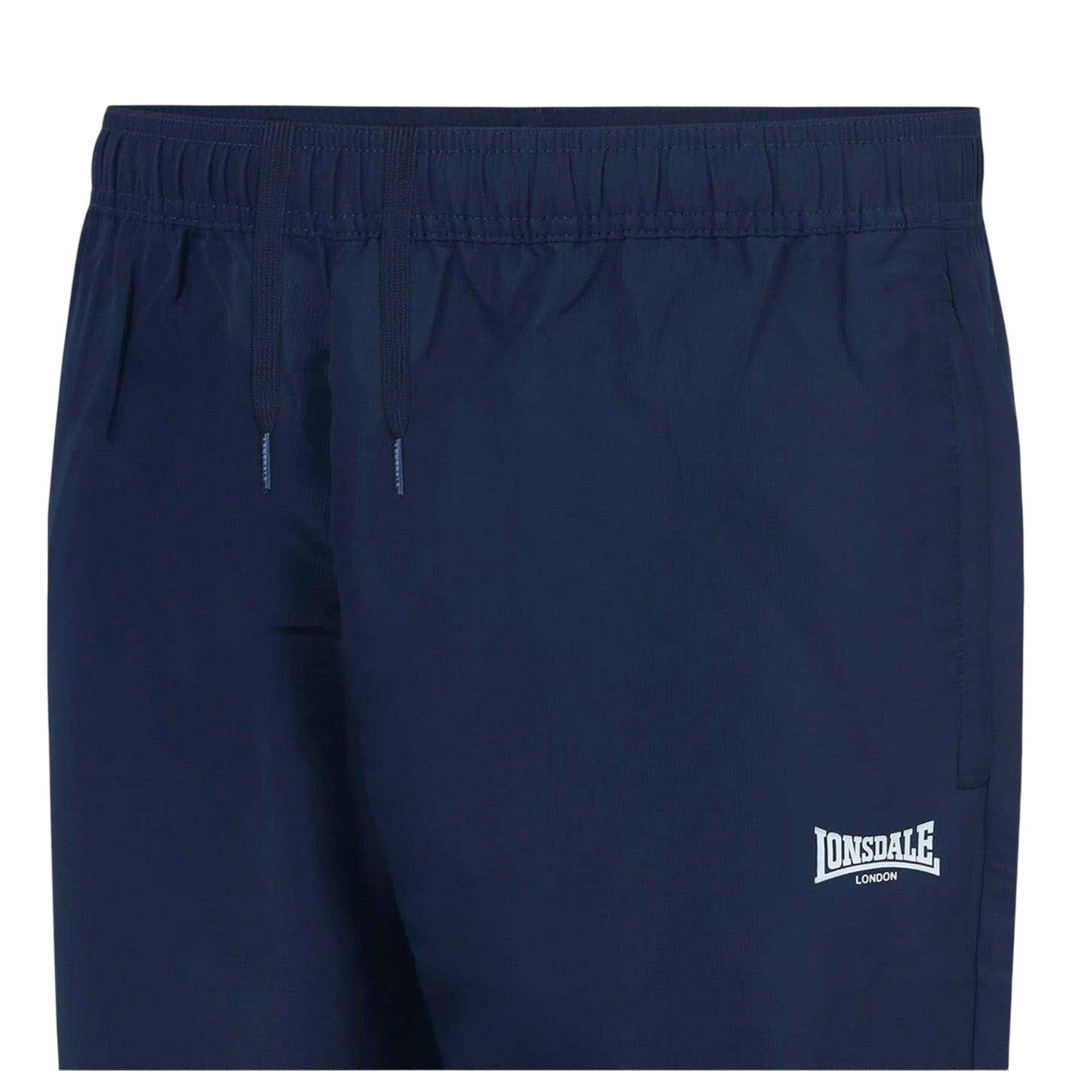 Navy - Side - Lonsdale Mens Essential Woven Jogging Bottoms