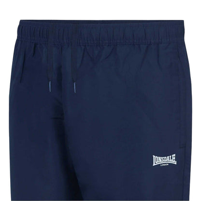 Navy - Side - Lonsdale Mens Essential Woven Jogging Bottoms