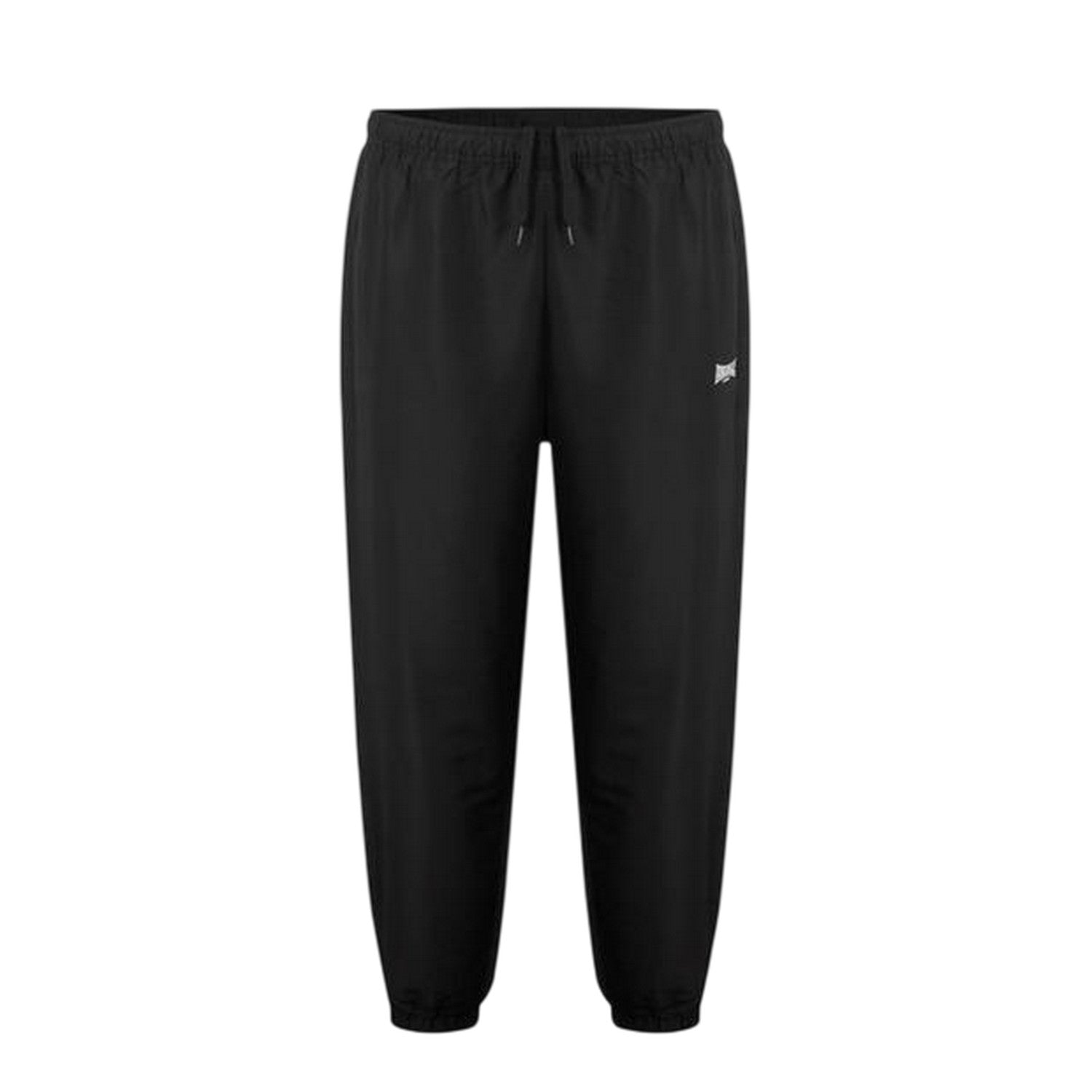 Black - Front - Lonsdale Mens Essential Woven Jogging Bottoms