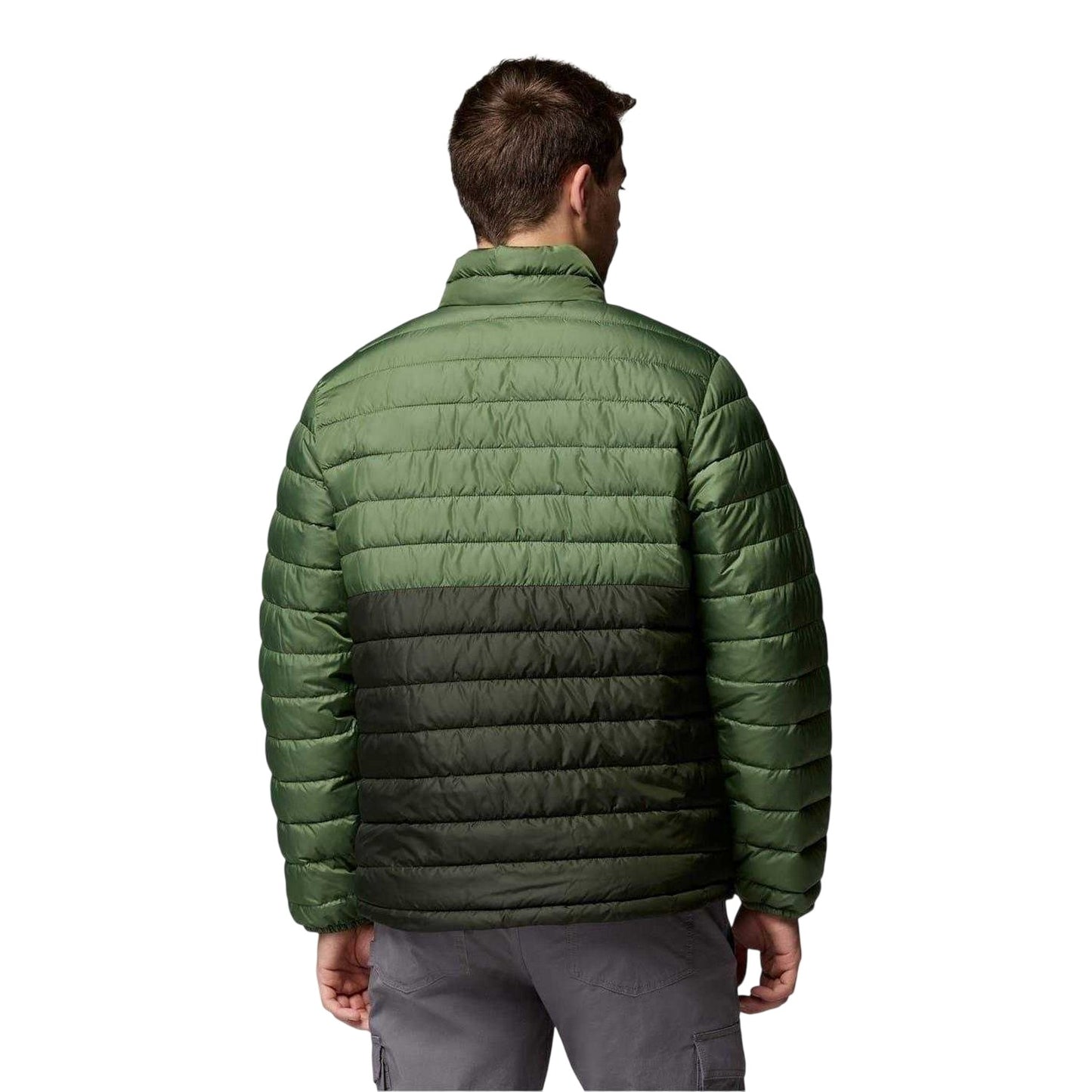 Green-Black - Back - Columbia Mens Fosters Patterned Insulated Insulated Puffer Jacket