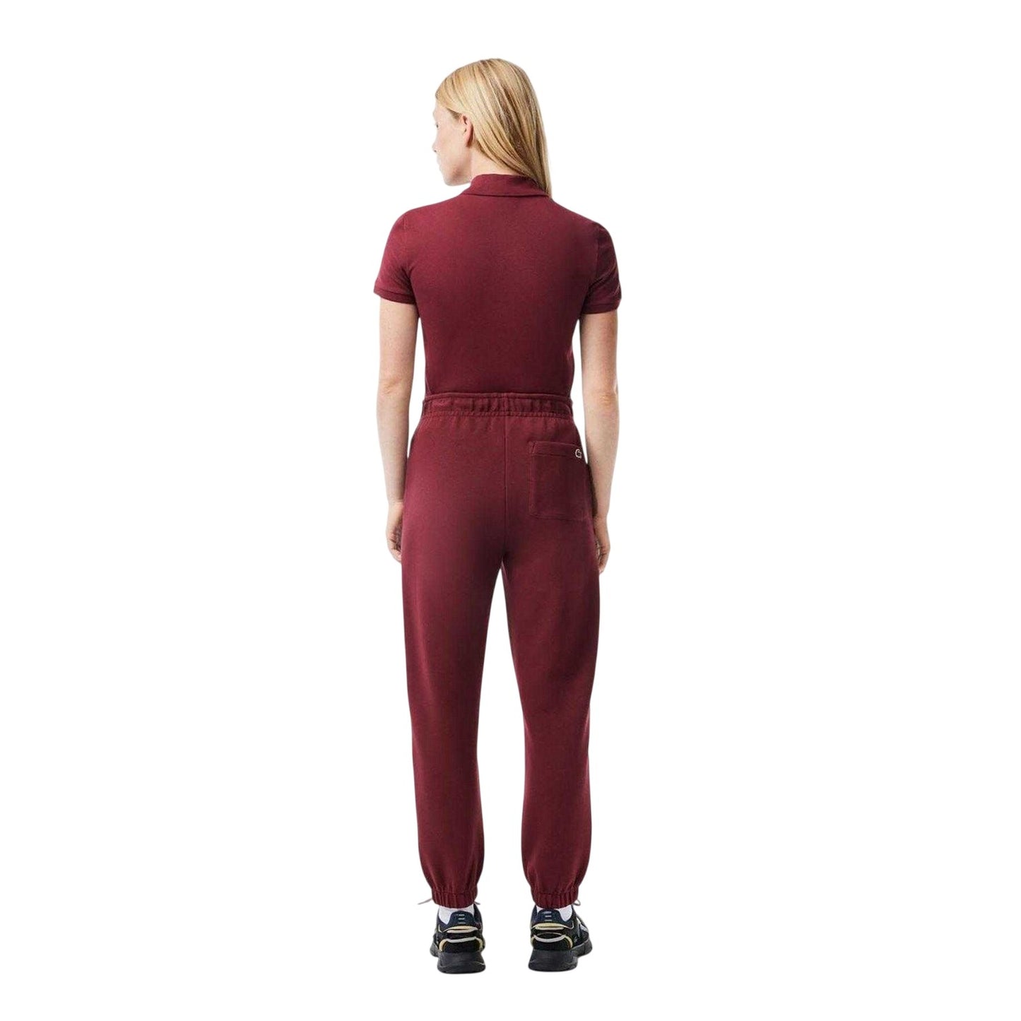 Burgundy - Back - Lacoste Womens-Ladies Regular Jogging Bottoms