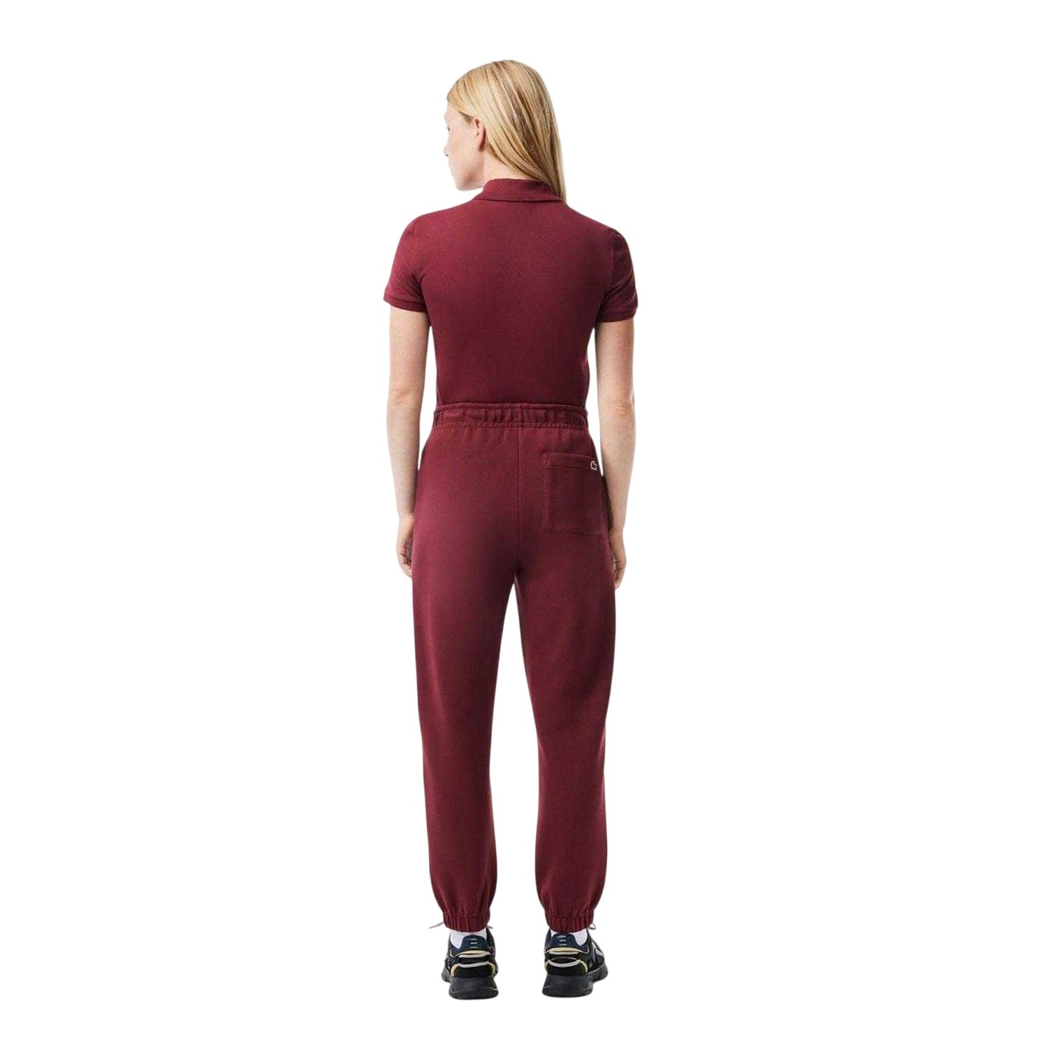 Burgundy - Back - Lacoste Womens-Ladies Regular Jogging Bottoms