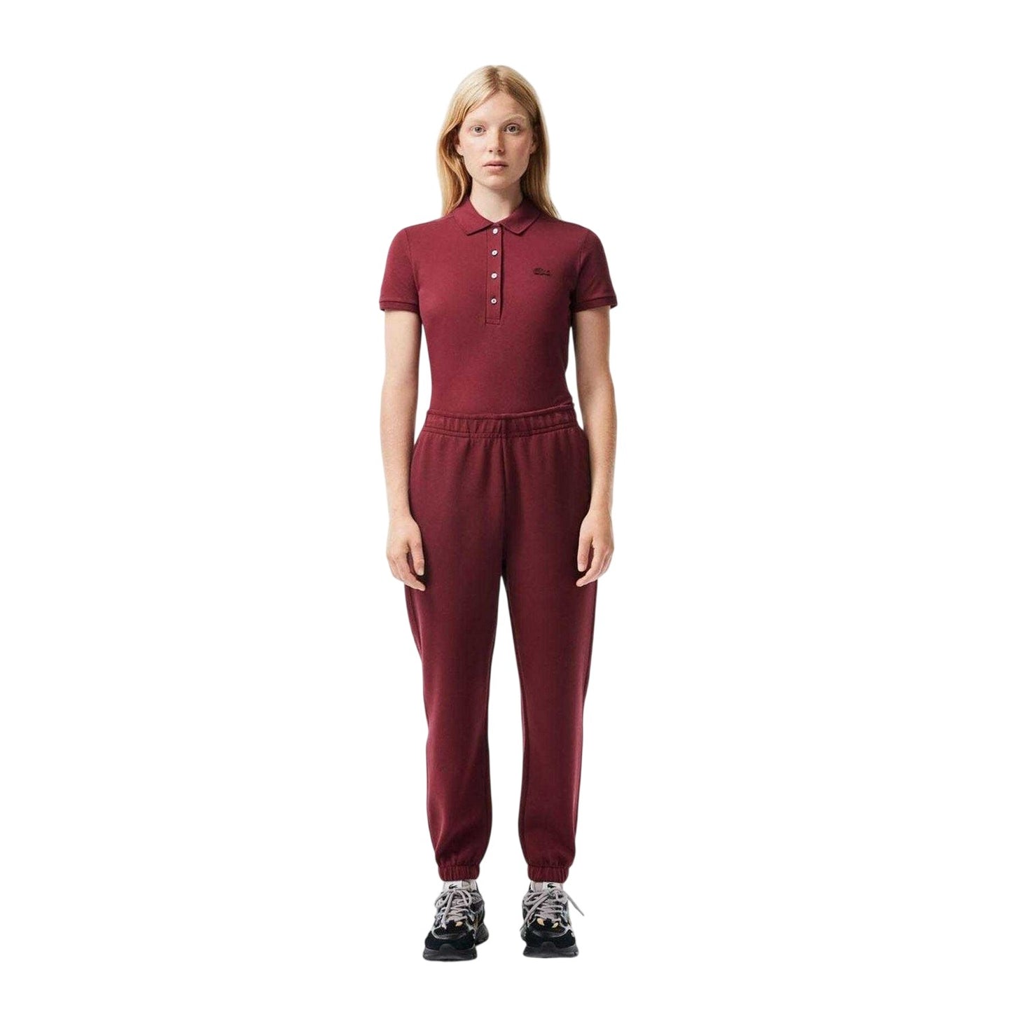 Burgundy - Lifestyle - Lacoste Womens-Ladies Regular Jogging Bottoms