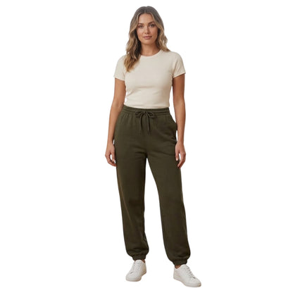 Army Green - Side - Reebok Unisex Adult Fleece Jogging Bottoms