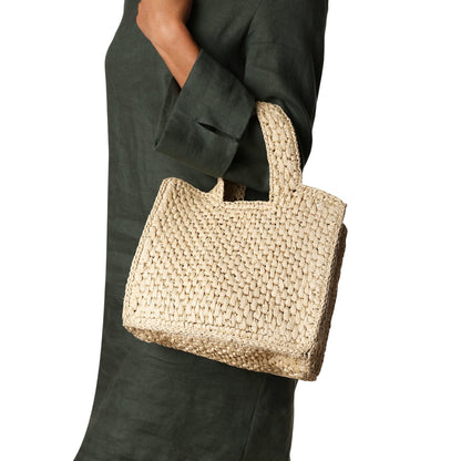 Natural-Raffia - Side - Where's That From Vivid Raffia Tote Bag
