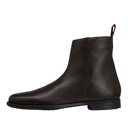 Brown - Back - Hugo Mens Kyron Leather Chelsea Boots