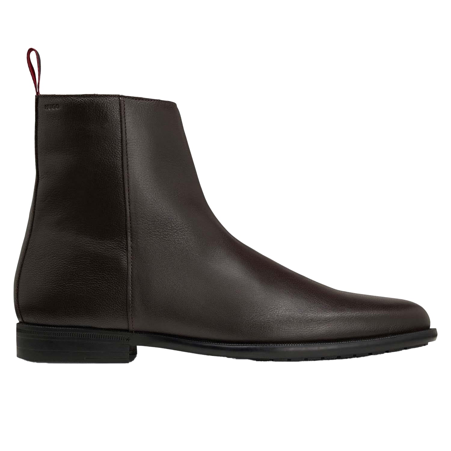 Brown - Side - Hugo Mens Kyron Leather Chelsea Boots