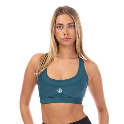 Teal - Side - Skins Womens-Ladies Series-3 Elite Sports Bra