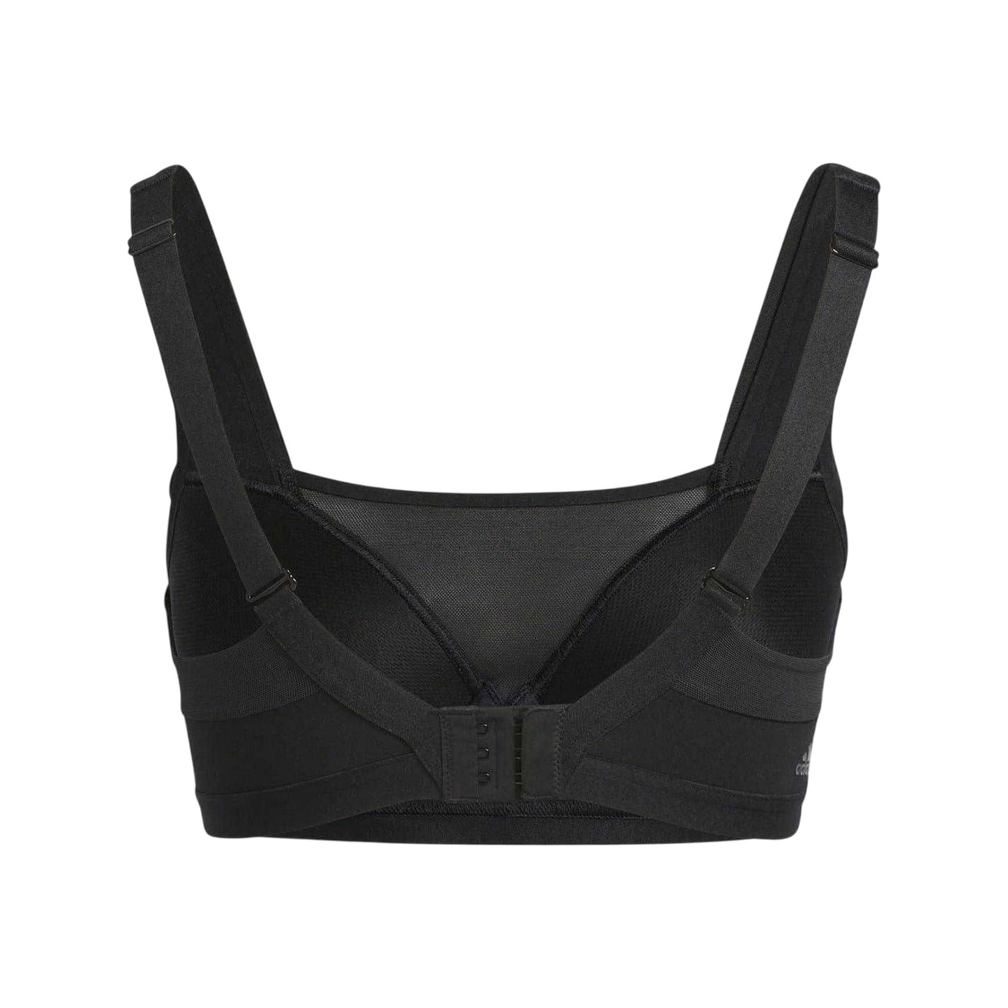 Black - Back - Adidas Womens-Ladies Luxe Square Neck Snug Fit Bra