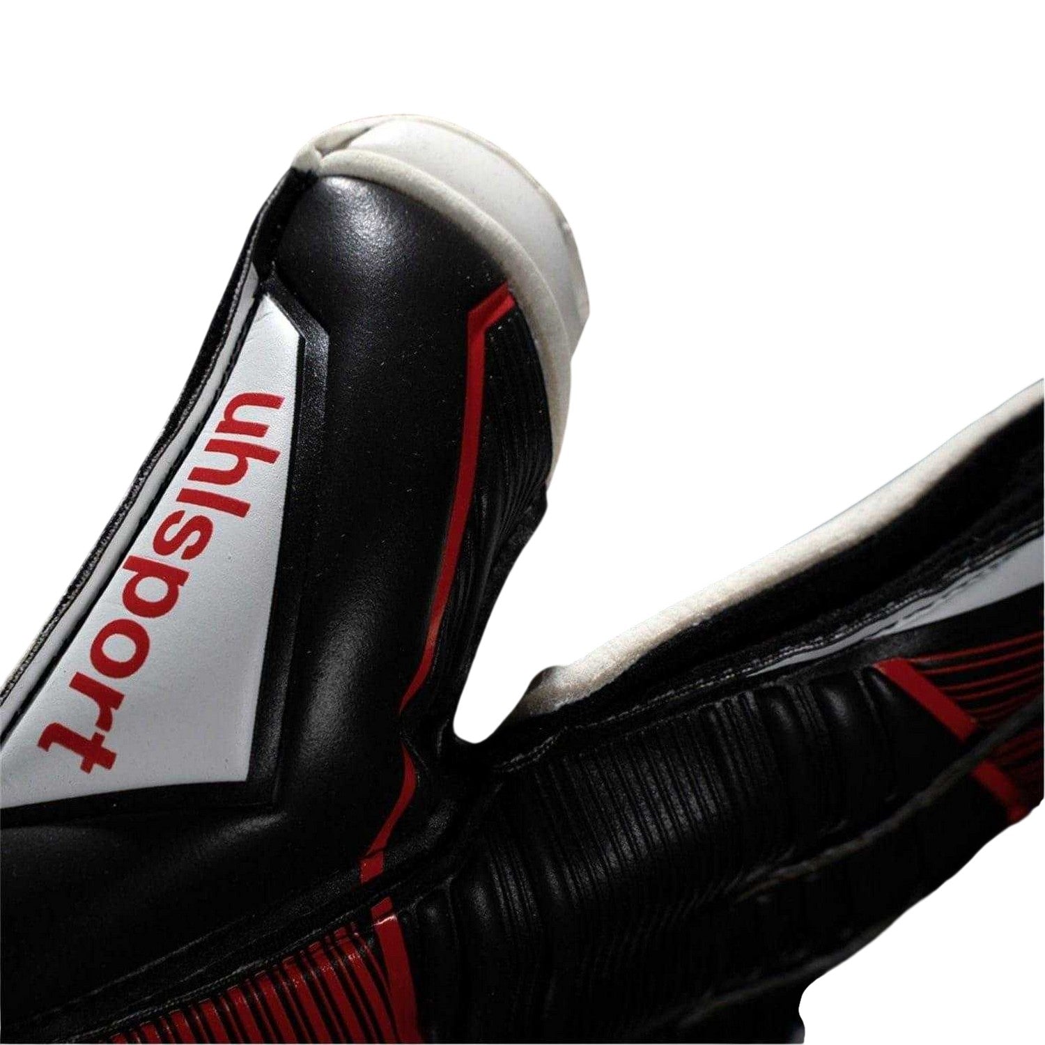 Black-Red-White - Side - UHL Sport Childrens-Kids Powerline Soft Goalkeeper Gloves