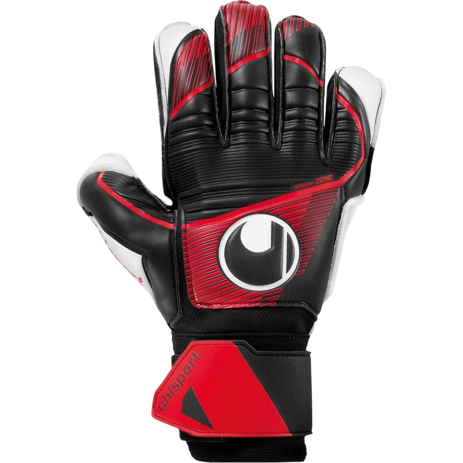 Black-Red-White - Front - UHL Sport Childrens-Kids Powerline Soft Goalkeeper Gloves
