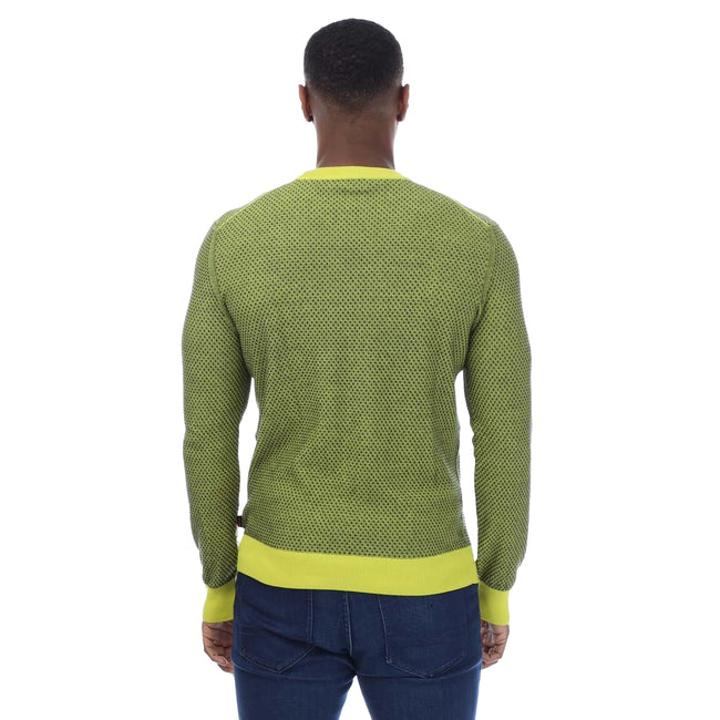 Green - Back - Boss Mens Kapoko Knitted Cotton Sweatshirt