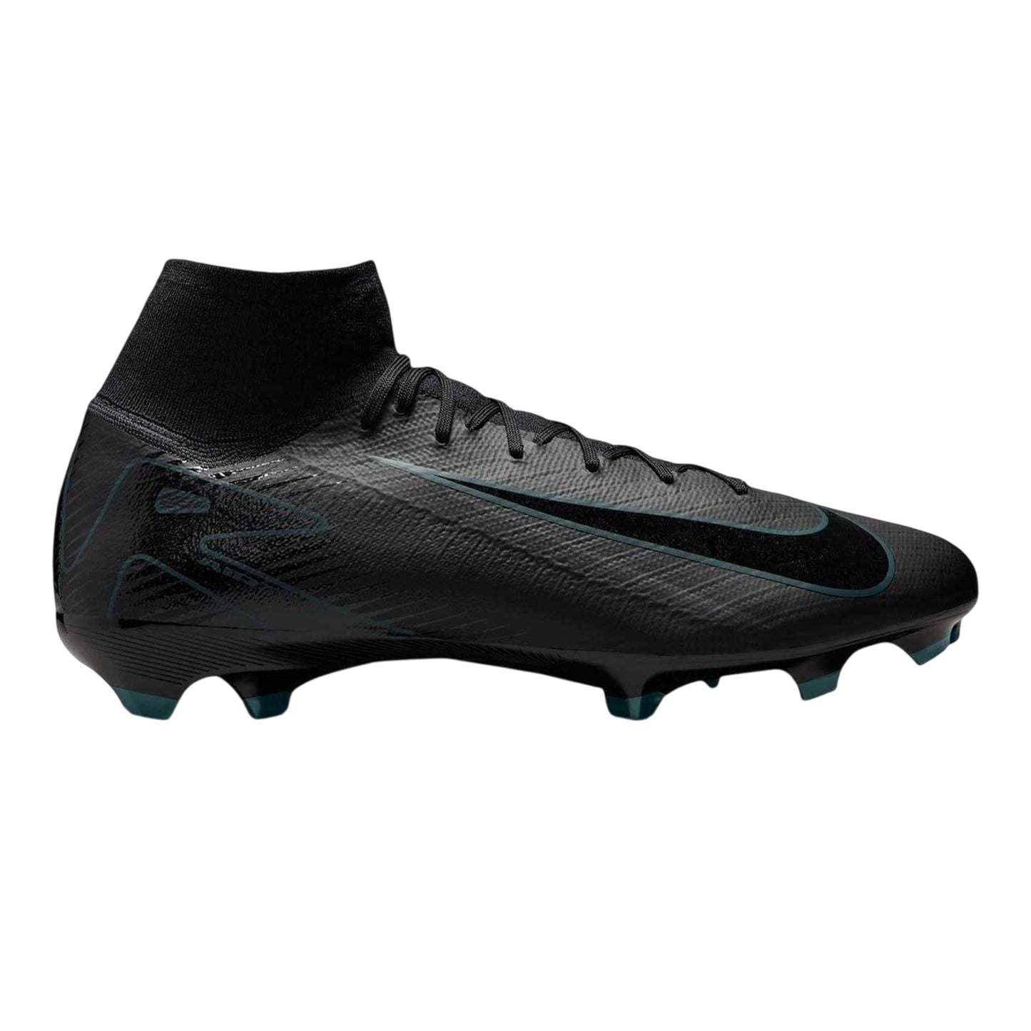 Black-Green - Front - Nike Unisex Adult Mercurial Firm Ground Football Boots
