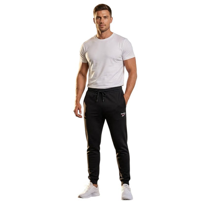 Black-White - Side - Reebok Mens Identity Jogging Bottoms