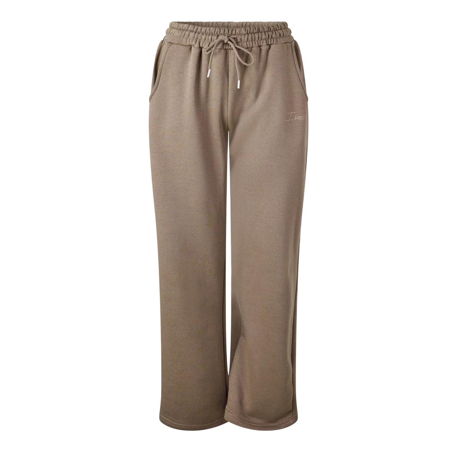 Taupe - Front - I Saw It First Womens-Ladies Jersey Relaxed Fit Jogging Bottoms