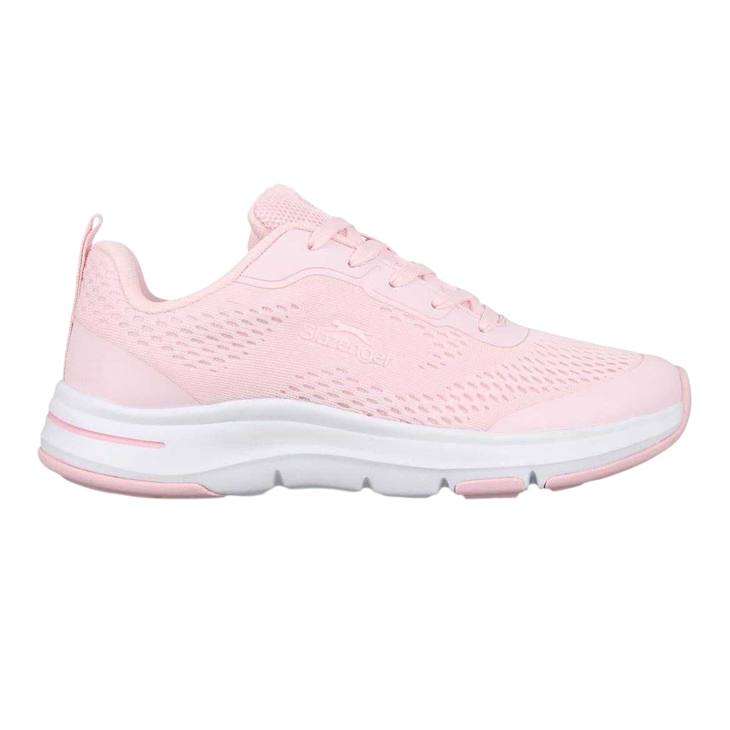 Pink-White - Front - Slazenger Womens-Ladies Mesh Running Trainers