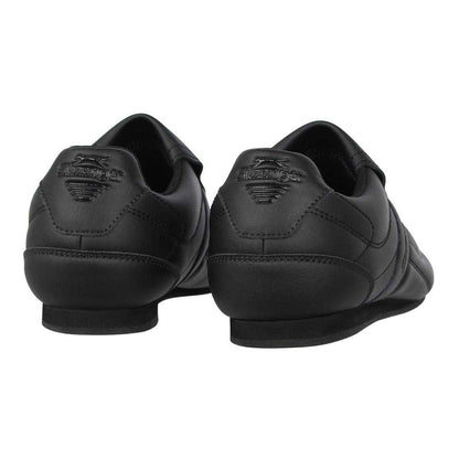 Black-Charcoal - Back - Slazenger Childrens-Kids Warrior Leather Flat Trainers