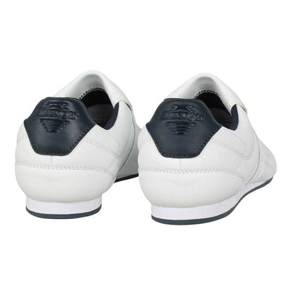 White-Navy - Back - Slazenger Childrens-Kids Warrior Leather Flat Trainers