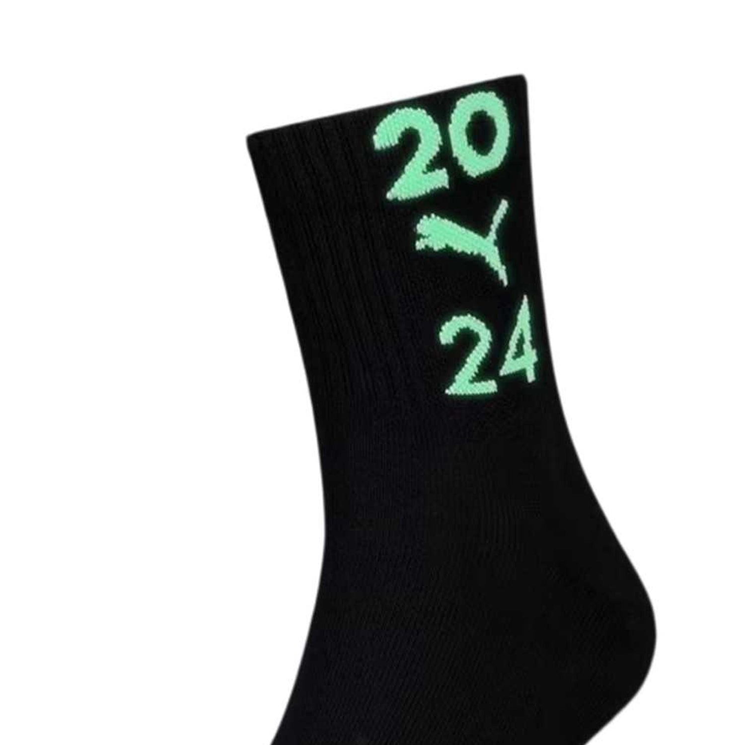 Black - Side - Puma Unisex Adult Glow 99 Crew Socks