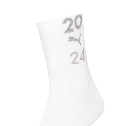 White - Side - Puma Womens-Ladies Glow 99 Crew Socks