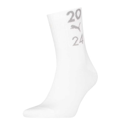 White - Front - Puma Womens-Ladies Glow 99 Crew Socks