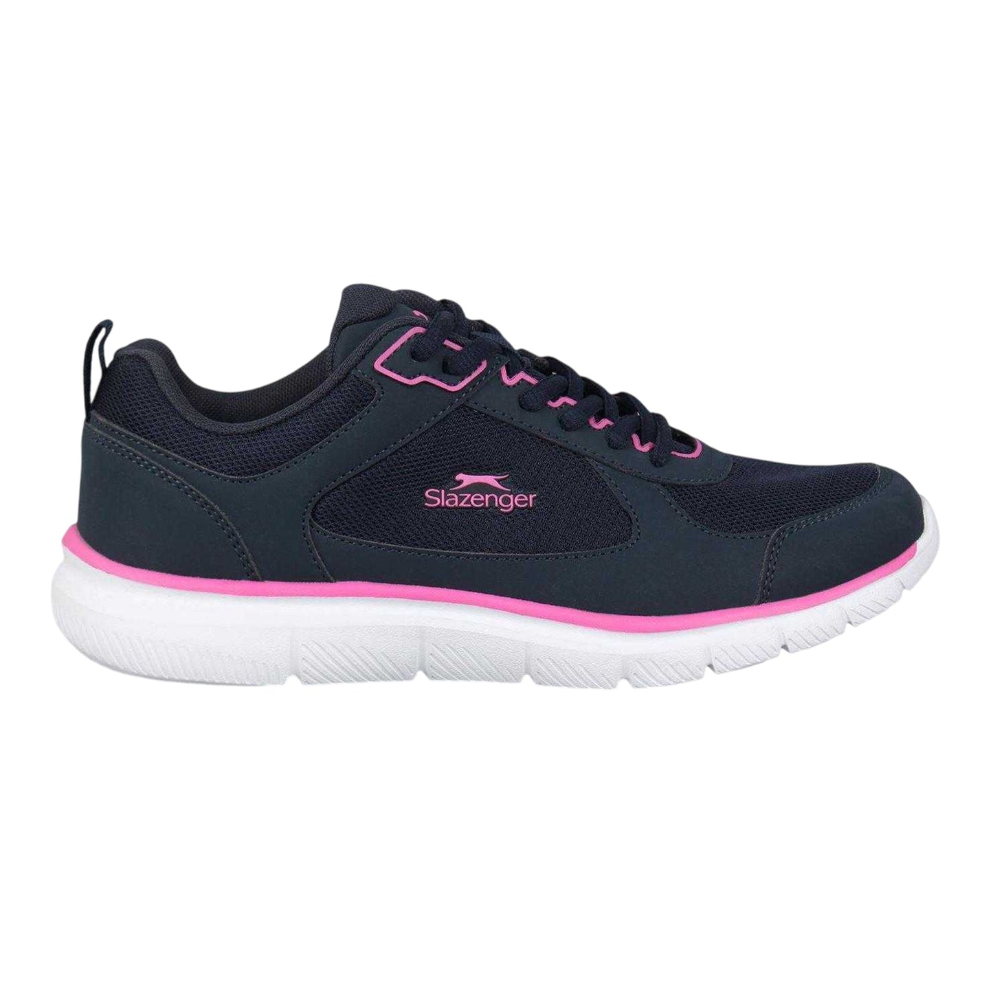 Navy-Fuchsia Pink - Front - Slazenger Womens-Ladies Mesh Flat Trainers