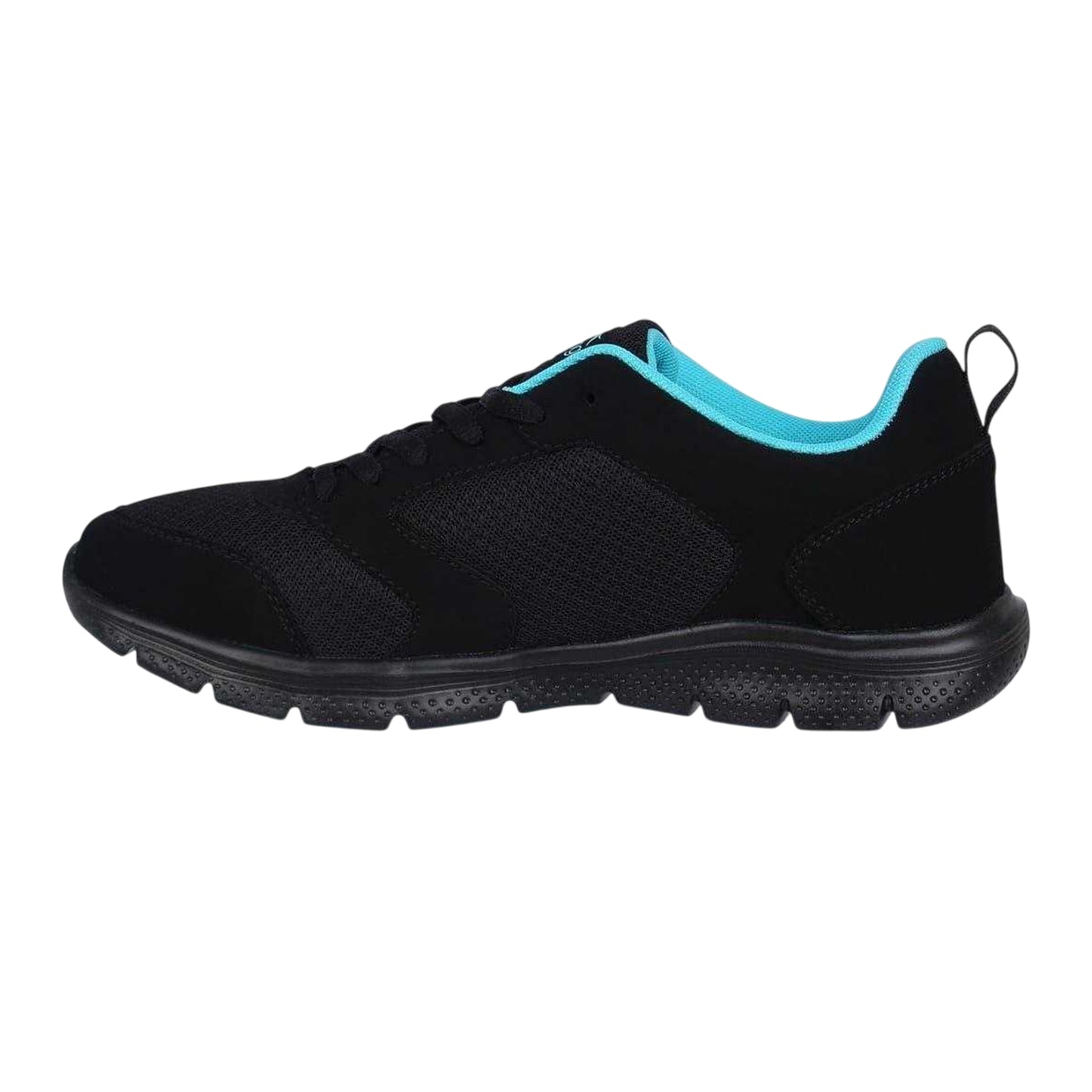 Black-Blue - Side - Slazenger Womens-Ladies Mesh Flat Trainers