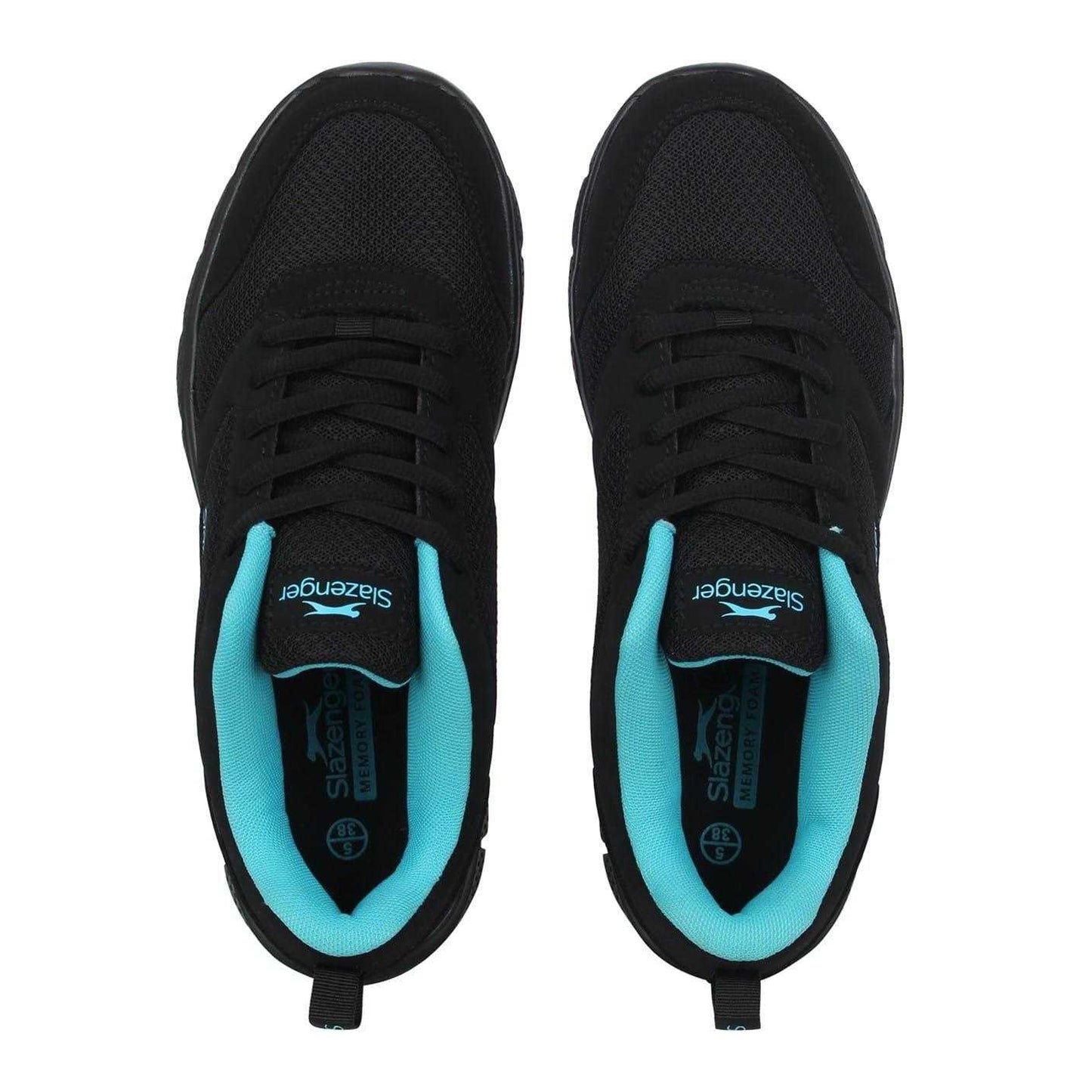 Black-Blue - Lifestyle - Slazenger Womens-Ladies Mesh Flat Trainers
