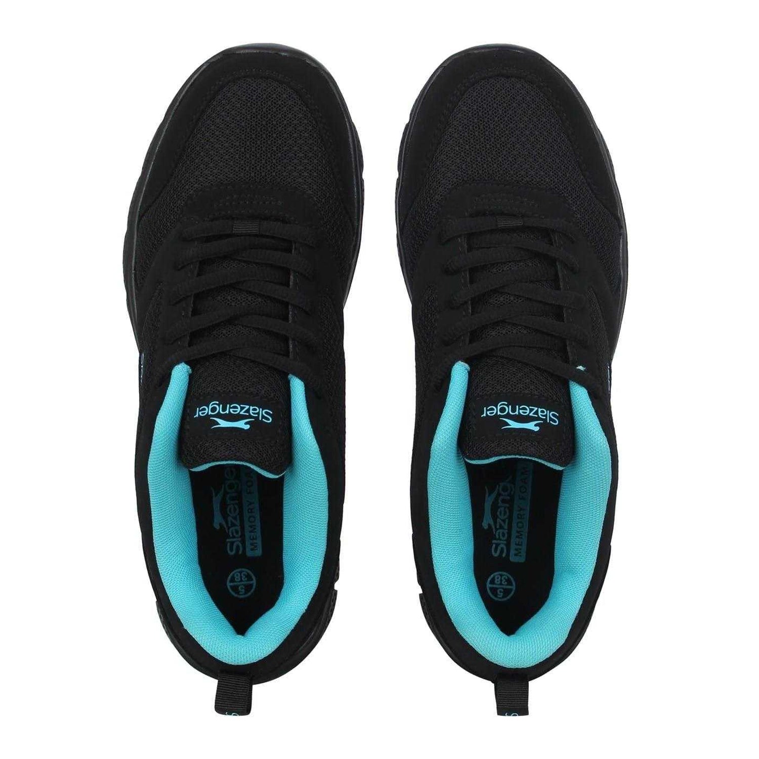 Black-Blue - Lifestyle - Slazenger Womens-Ladies Mesh Flat Trainers