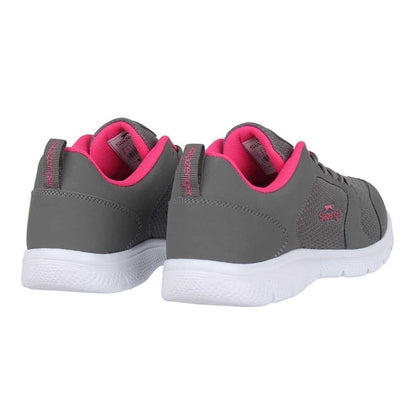 Charcoal-Pink - Back - Slazenger Womens-Ladies Mesh Flat Trainers